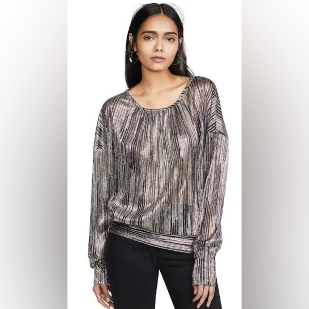 Ramy Brook Dori Metallic Striped Women's Top